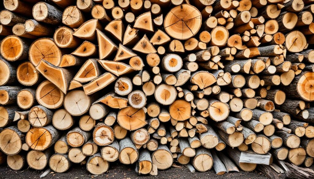 große Auswahl an Brennholzsorten und -größen